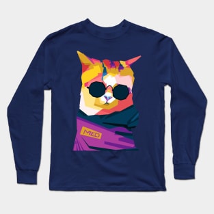 cat with glasses Long Sleeve T-Shirt